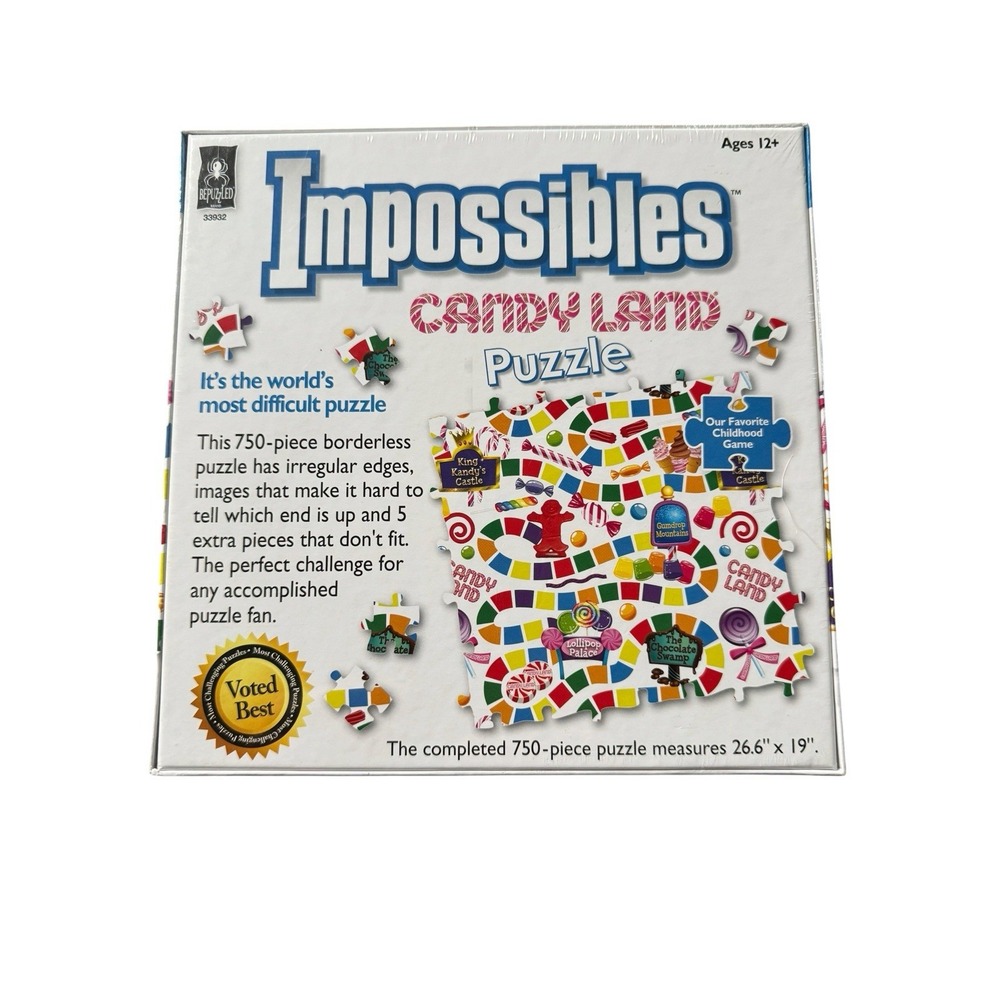 NWT Bepuzzled Impossibles Candy Land 750-Pc Jigsaw Puzzle No Edge Sealed - Picture 3 of 4